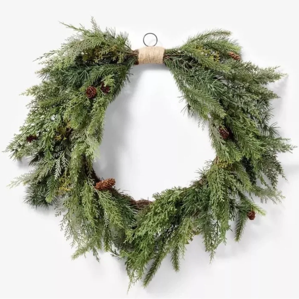 Draping Cedar Holiday Artificial Wreath - Threshold designed with Studio McGee